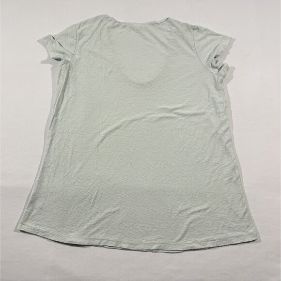 JAMES PERSE Womens High Gauge Deep V Tee Light Blue Cotton T-shirt Basic Sz 3 L - Picture 7 of 9